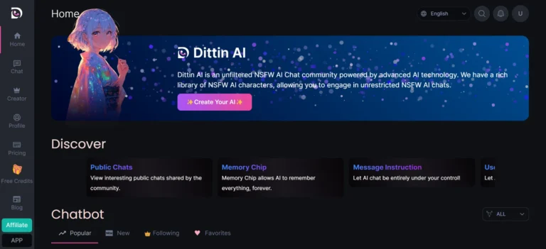 Dittin AI Review: An In-Depth Analysis of the NSFW AI Chatbot Platform